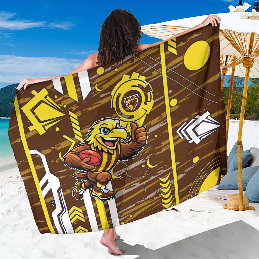 Hawthorn Hawks Sarong Mascot Cartoon Football Illustration Style