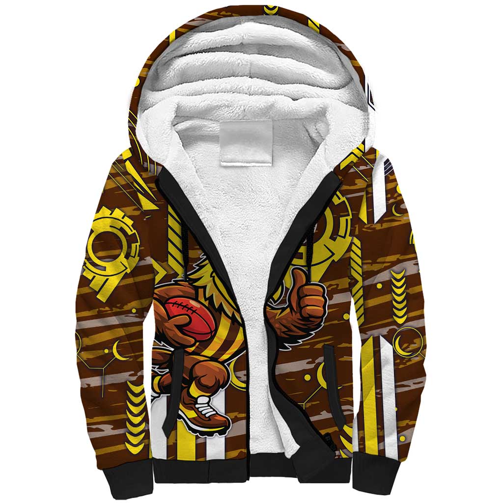Hawthorn Hawks Sherpa Hoodie Mascot Cartoon Football Illustration Style
