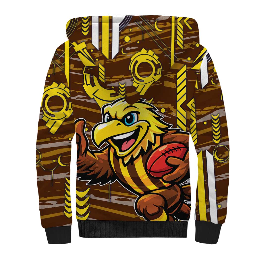 Hawthorn Hawks Sherpa Hoodie Mascot Cartoon Football Illustration Style