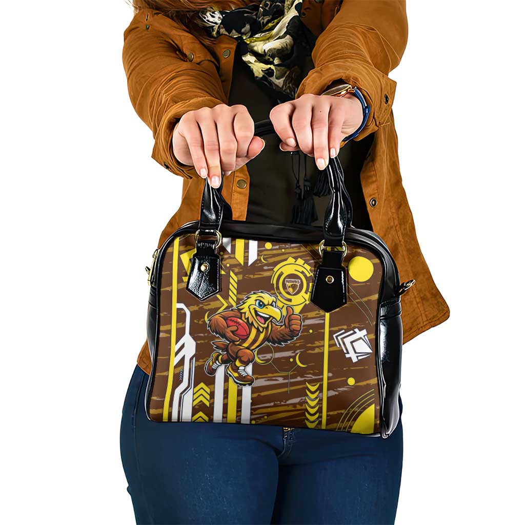 Hawthorn Hawks Shoulder Handbag Mascot Cartoon Football Illustration Style