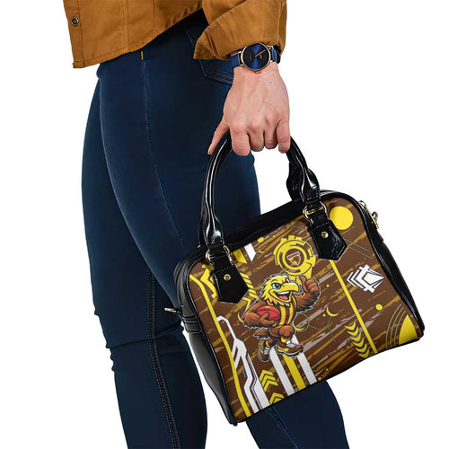 Hawthorn Hawks Shoulder Handbag Mascot Cartoon Football Illustration Style