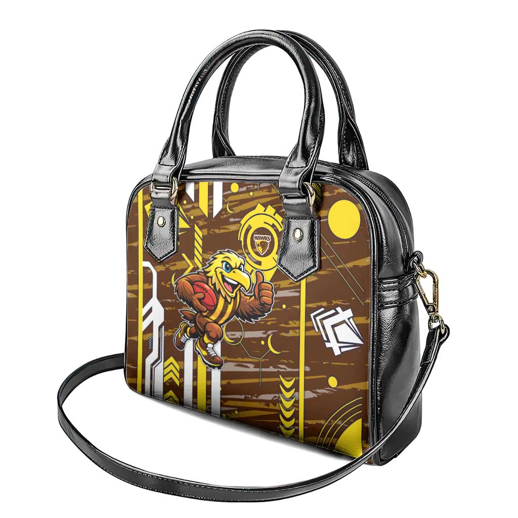 Hawthorn Hawks Shoulder Handbag Mascot Cartoon Football Illustration Style
