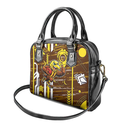 Hawthorn Hawks Shoulder Handbag Mascot Cartoon Football Illustration Style
