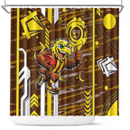 Hawthorn Hawks Shower Curtain Mascot Cartoon Football Illustration Style