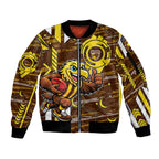 Hawthorn Hawks Sleeve Zip Bomber Jacket Mascot Cartoon Football Illustration Style