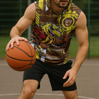 Hawthorn Hawks Sleeveless Hoodie Mascot Cartoon Football Illustration Style