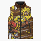 Hawthorn Hawks Sleeveless Puffer Jacket Mascot Cartoon Football Illustration Style