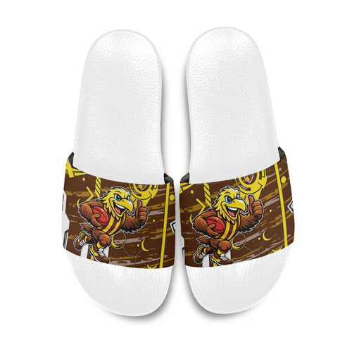 Hawthorn Hawks Slide Sandals Mascot Cartoon Football Illustration Style