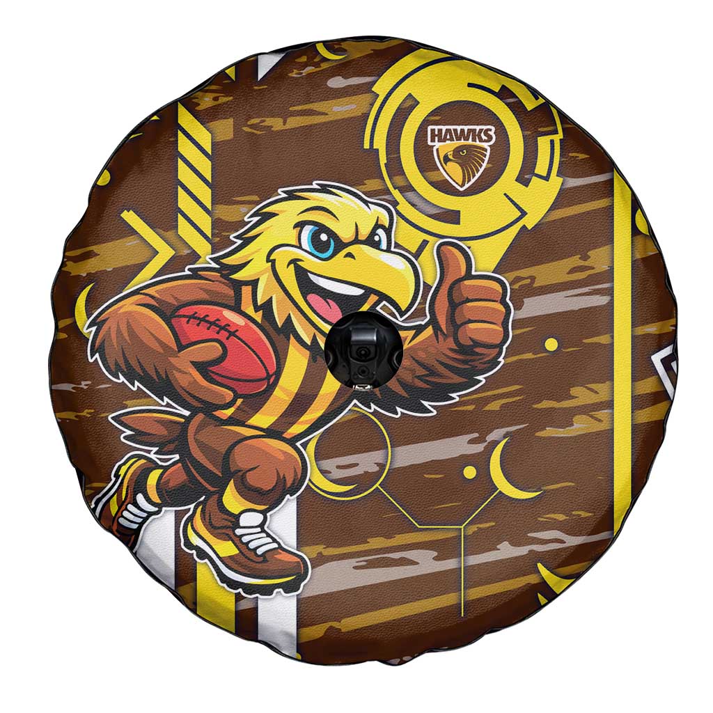 Hawthorn Hawks Spare Tire Cover Mascot Cartoon Football Illustration Style