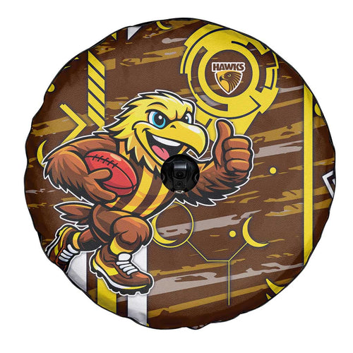 Hawthorn Hawks Spare Tire Cover Mascot Cartoon Football Illustration Style
