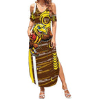 Hawthorn Hawks Summer Maxi Dress Mascot Cartoon Football Illustration Style