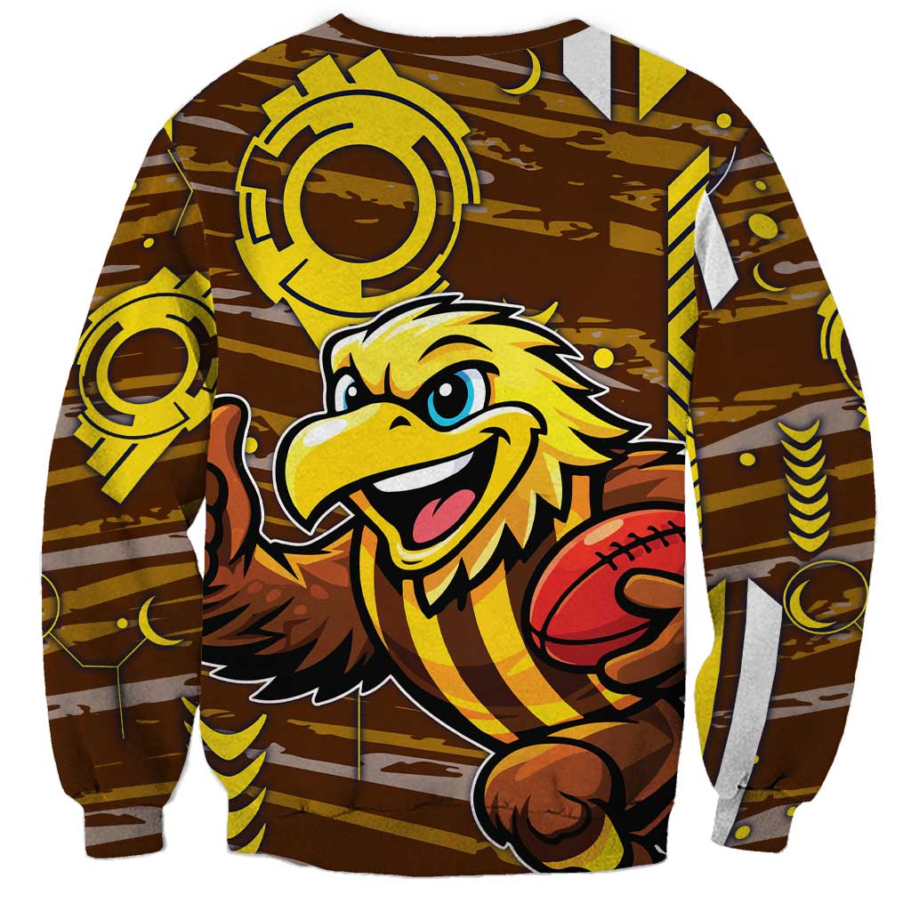 Hawthorn Hawks Sweatshirt Mascot Cartoon Football Illustration Style