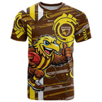 Hawthorn Hawks T Shirt Mascot Cartoon Football Illustration Style