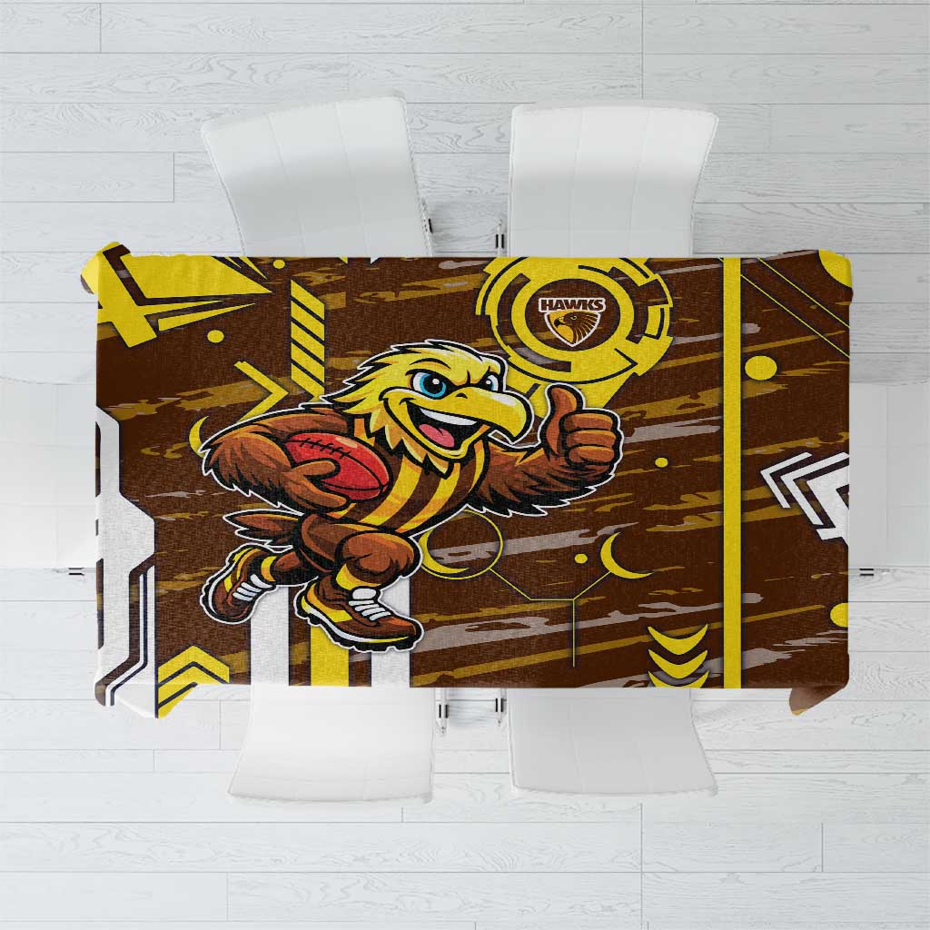 Hawthorn Hawks Tablecloth Mascot Cartoon Football Illustration Style