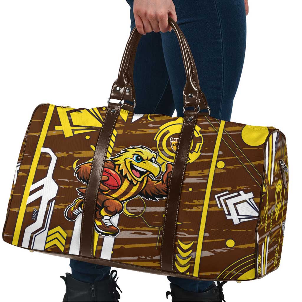 Hawthorn Hawks Travel Bag Mascot Cartoon Football Illustration Style