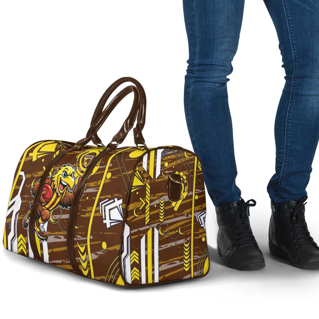 Hawthorn Hawks Travel Bag Mascot Cartoon Football Illustration Style
