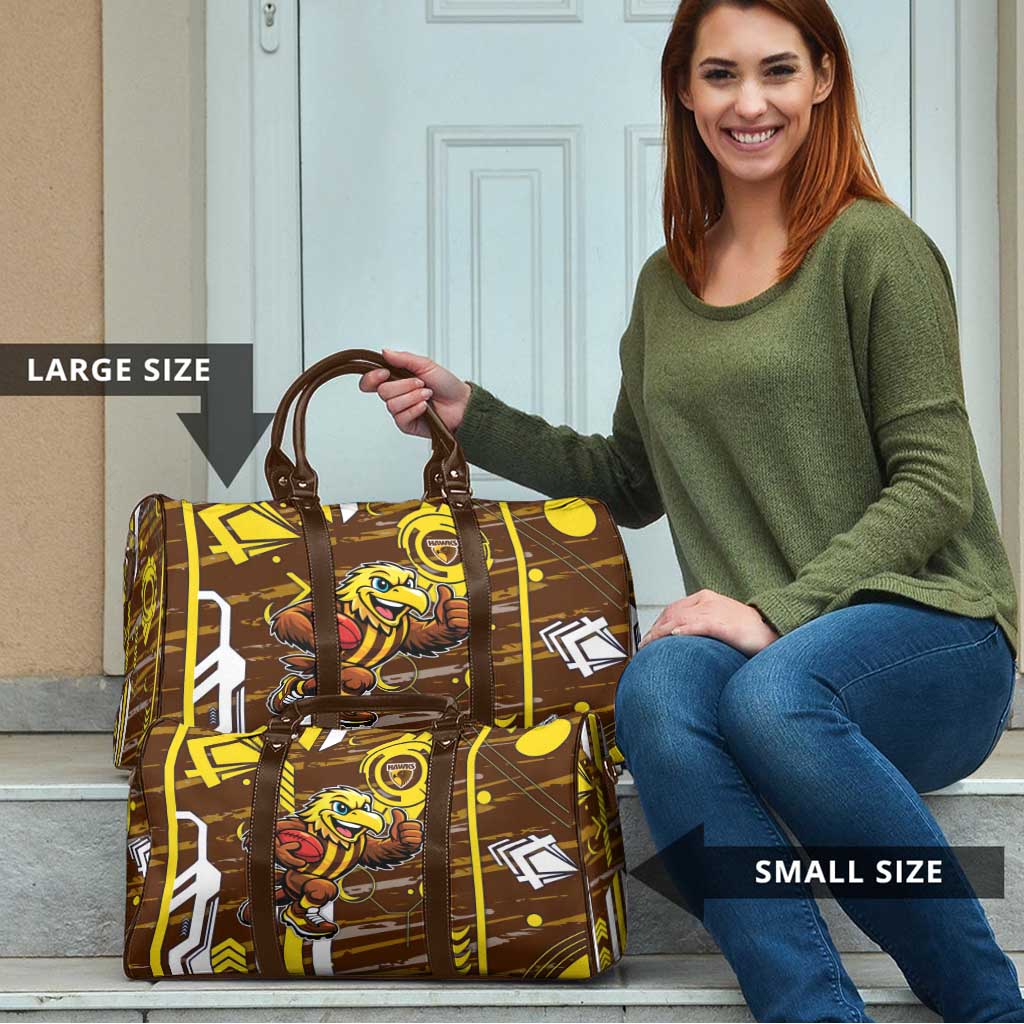 Hawthorn Hawks Travel Bag Mascot Cartoon Football Illustration Style