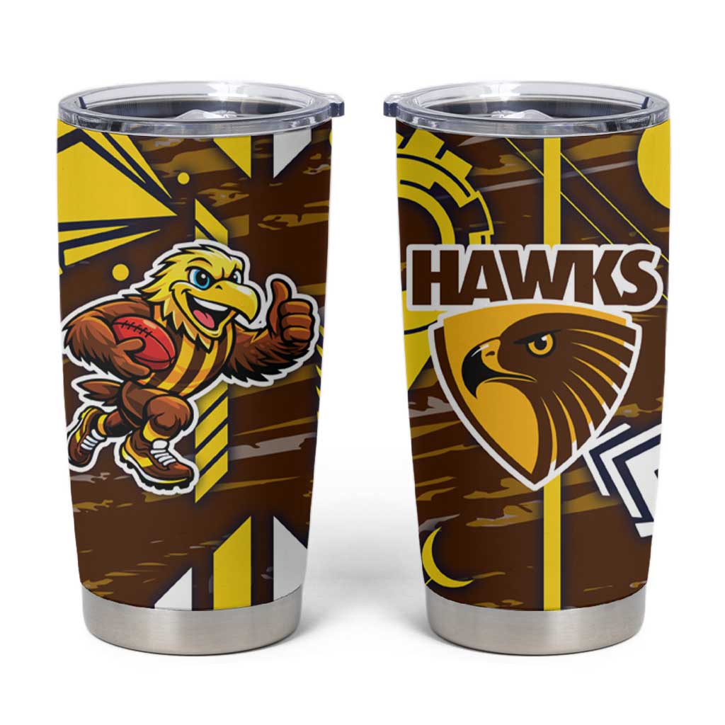 Hawthorn Hawks Tumbler Cup Mascot Cartoon Football Illustration Style