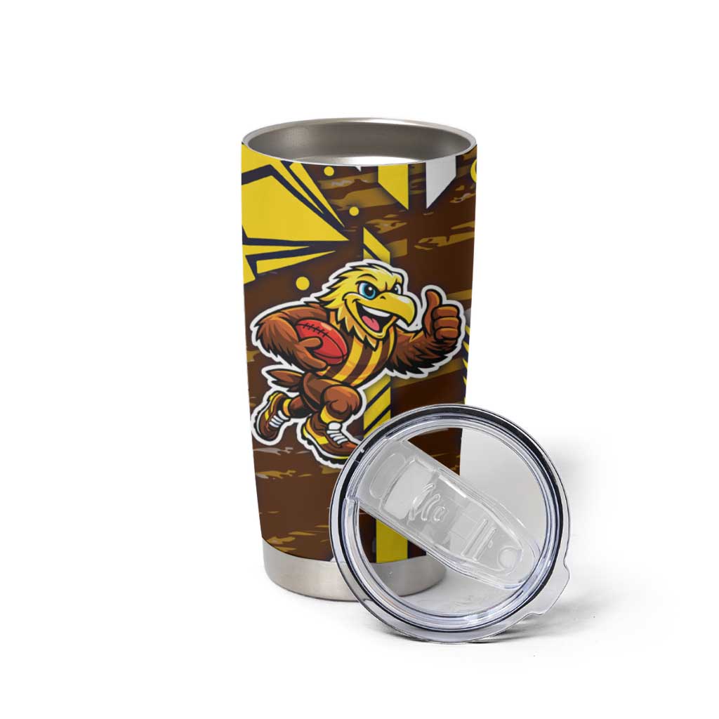 Hawthorn Hawks Tumbler Cup Mascot Cartoon Football Illustration Style