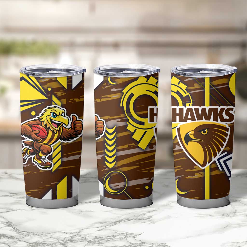 Hawthorn Hawks Tumbler Cup Mascot Cartoon Football Illustration Style