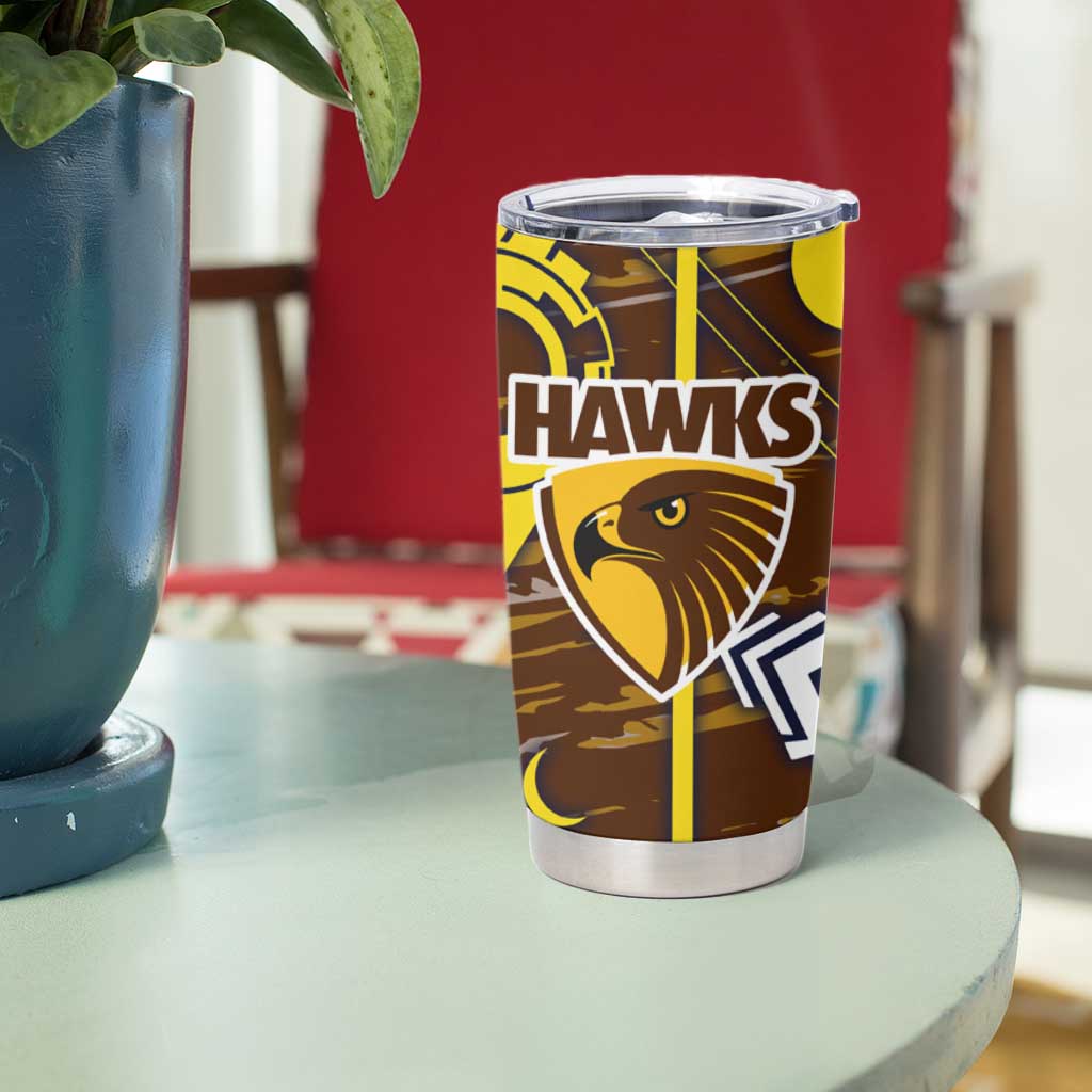 Hawthorn Hawks Tumbler Cup Mascot Cartoon Football Illustration Style