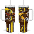 Hawthorn Hawks Tumbler With Handle Mascot Cartoon Football Illustration Style