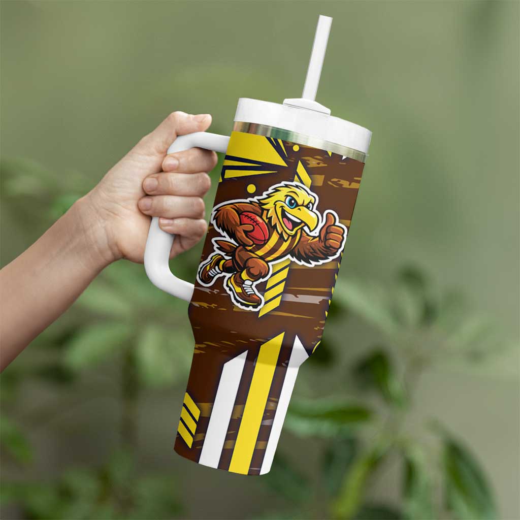 Hawthorn Hawks Tumbler With Handle Mascot Cartoon Football Illustration Style