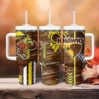 Hawthorn Hawks Tumbler With Handle Mascot Cartoon Football Illustration Style