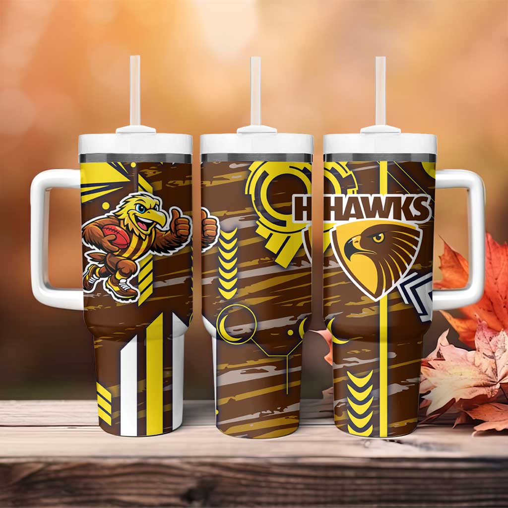 Hawthorn Hawks Tumbler With Handle Mascot Cartoon Football Illustration Style