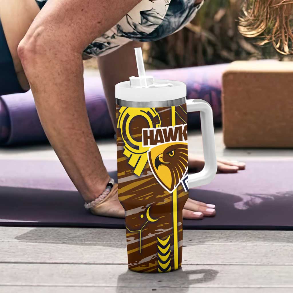 Hawthorn Hawks Tumbler With Handle Mascot Cartoon Football Illustration Style