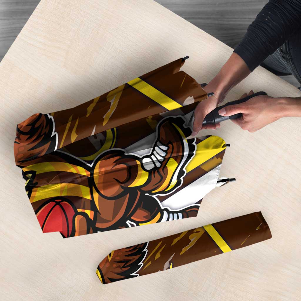 Hawthorn Hawks Umbrella Mascot Cartoon Football Illustration Style
