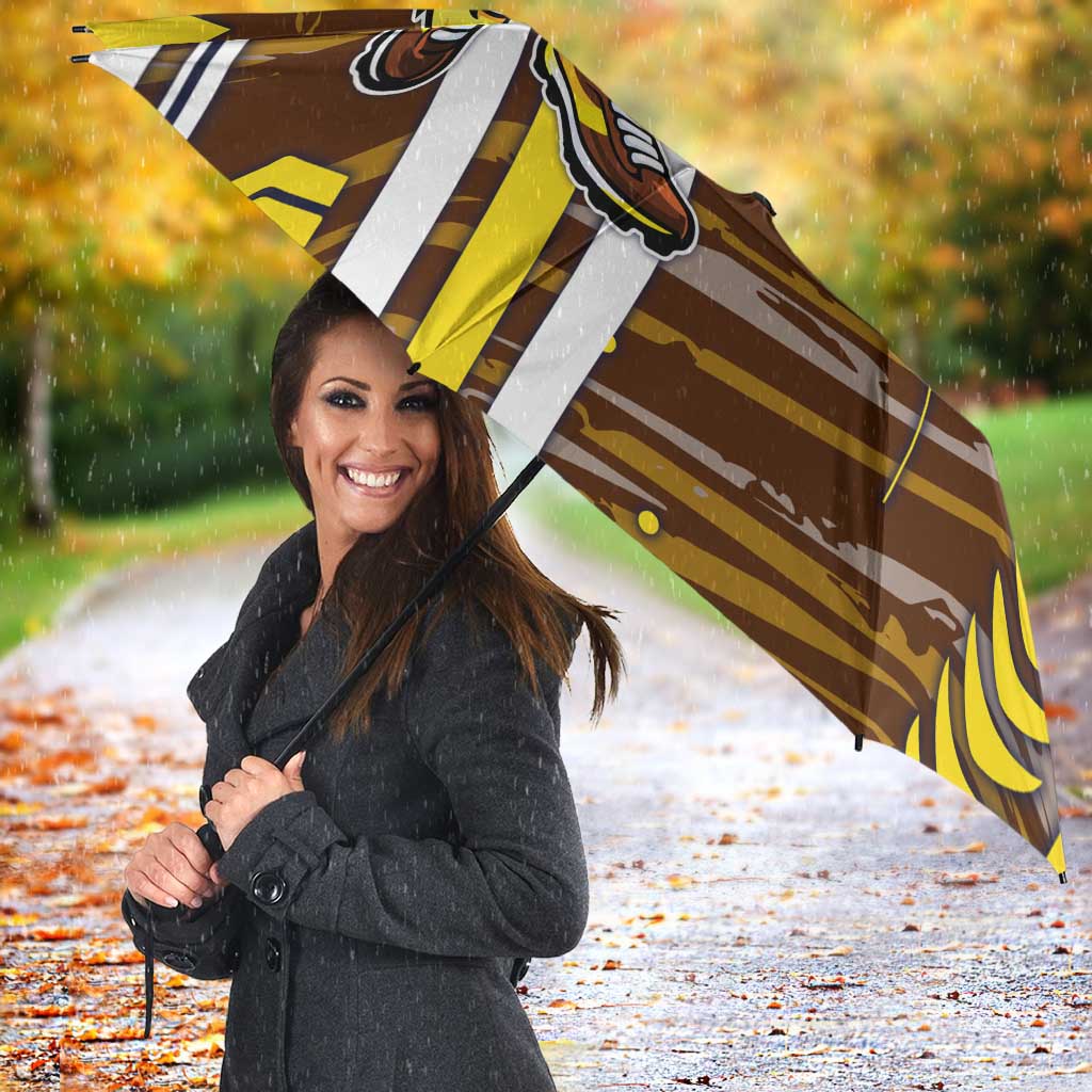 Hawthorn Hawks Umbrella Mascot Cartoon Football Illustration Style