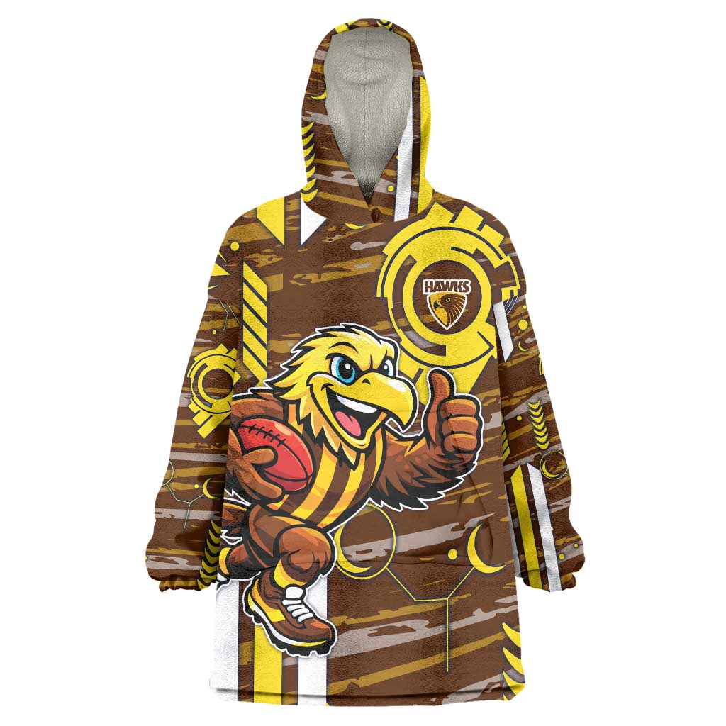 Hawthorn Hawks Wearable Blanket Hoodie Mascot Cartoon Football Illustration Style