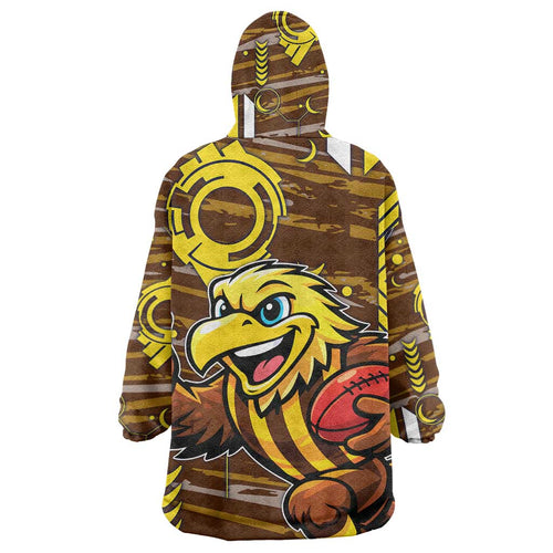 Hawthorn Hawks Wearable Blanket Hoodie Mascot Cartoon Football Illustration Style