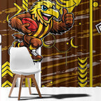 Hawthorn Hawks Window Curtain Mascot Cartoon Football Illustration Style