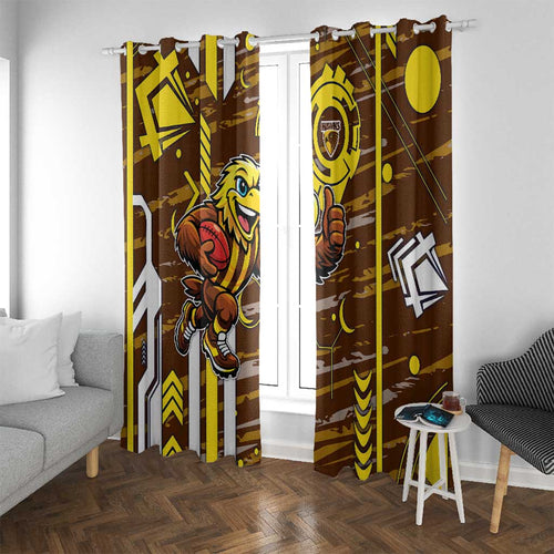 Hawthorn Hawks Window Curtain Mascot Cartoon Football Illustration Style