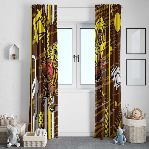 Hawthorn Hawks Window Curtain Mascot Cartoon Football Illustration Style