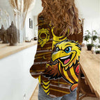 Hawthorn Hawks Women Casual Shirt Mascot Cartoon Football Illustration Style