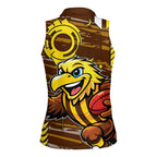 Hawthorn Hawks Women Sleeveless Polo Shirt Mascot Cartoon Football Illustration Style