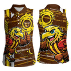 Hawthorn Hawks Women Sleeveless Polo Shirt Mascot Cartoon Football Illustration Style
