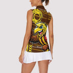 Hawthorn Hawks Women Sleeveless Polo Shirt Mascot Cartoon Football Illustration Style