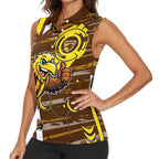 Hawthorn Hawks Women Sleeveless Polo Shirt Mascot Cartoon Football Illustration Style