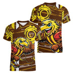 Hawthorn Hawks Women V-Neck T-Shirt Mascot Cartoon Football Illustration Style