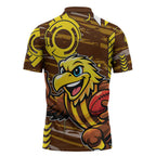 Hawthorn Hawks Zipper Polo Shirt Mascot Cartoon Football Illustration Style