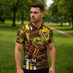 Hawthorn Hawks Zipper Polo Shirt Mascot Cartoon Football Illustration Style