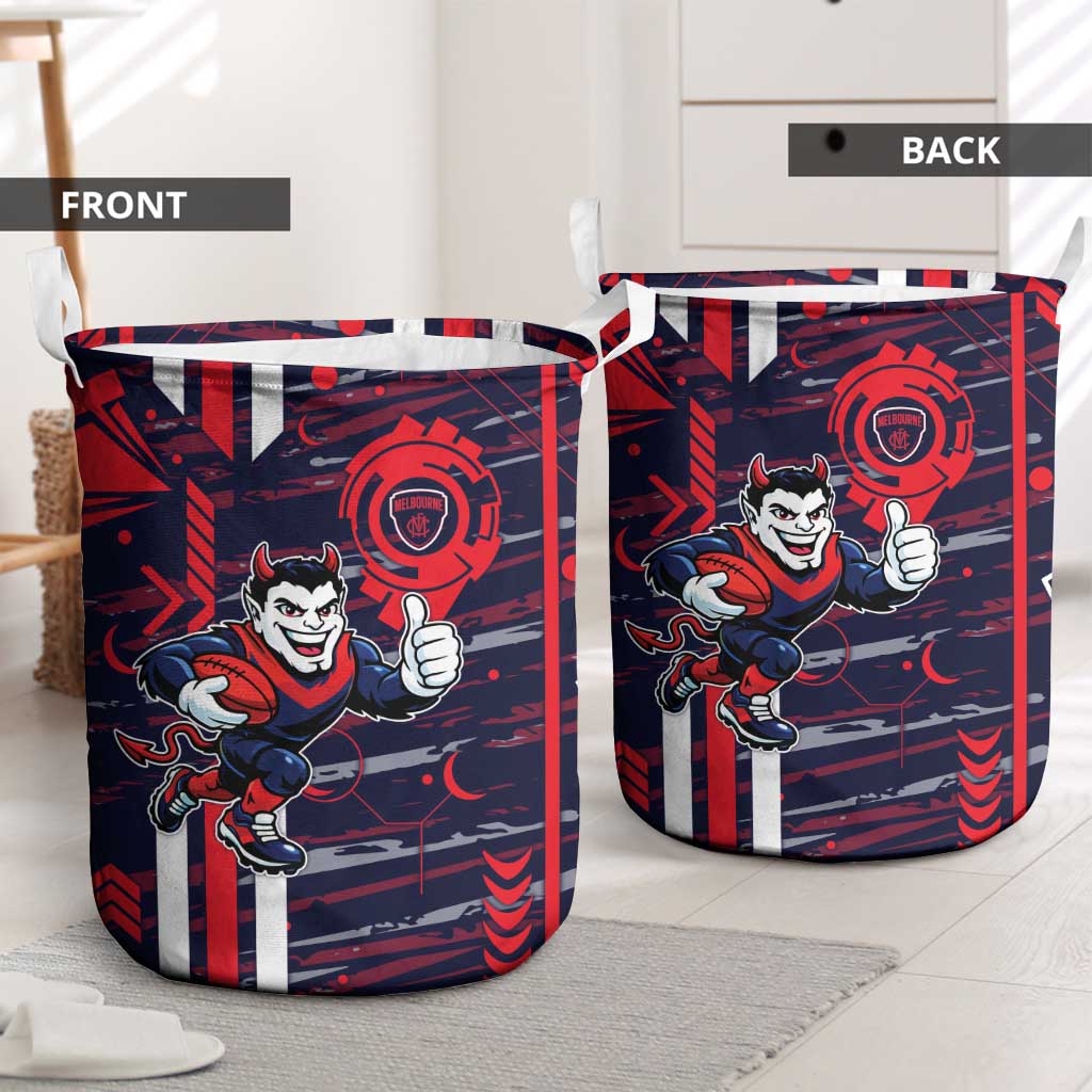 Melbourne Demons Laundry Basket Mascot Cartoon Football Illustration Style