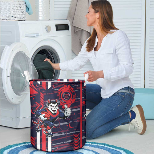 Melbourne Demons Laundry Basket Mascot Cartoon Football Illustration Style
