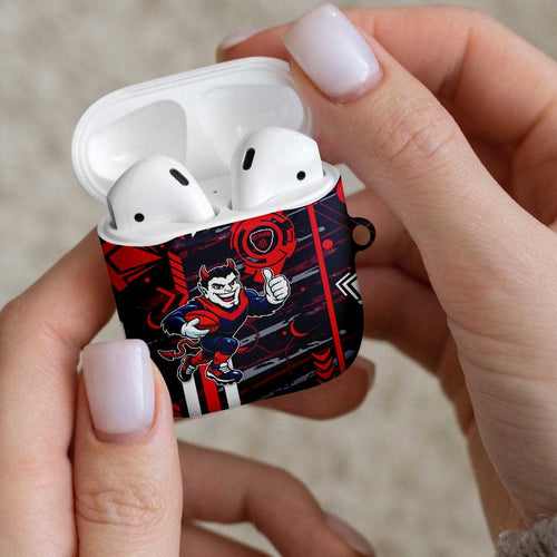 Melbourne Demons AirPods Case Mascot Cartoon Football Illustration Style