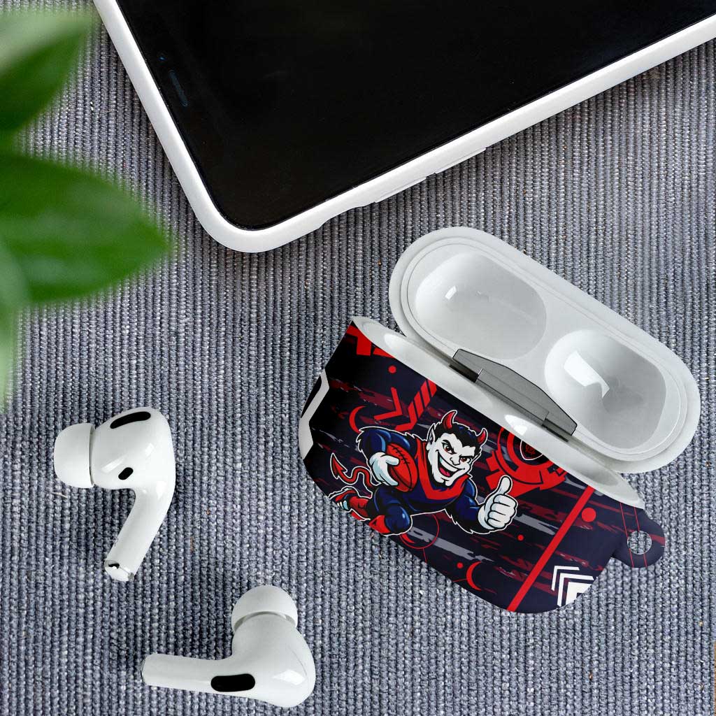 Melbourne Demons AirPods Case Mascot Cartoon Football Illustration Style