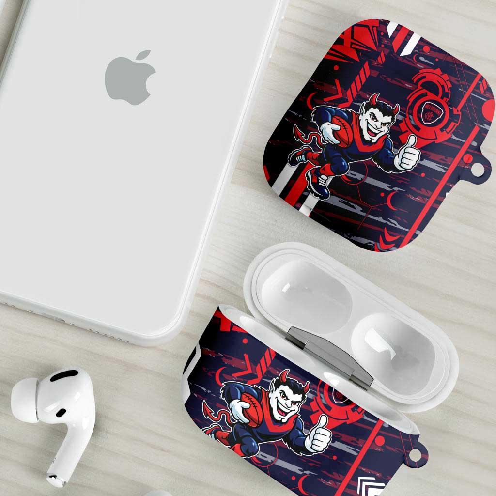 Melbourne Demons AirPods Case Mascot Cartoon Football Illustration Style